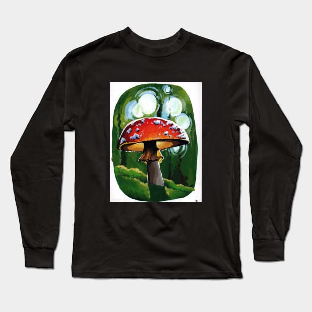 Mushroom Long Sleeve T-Shirt by LJezierskiArt